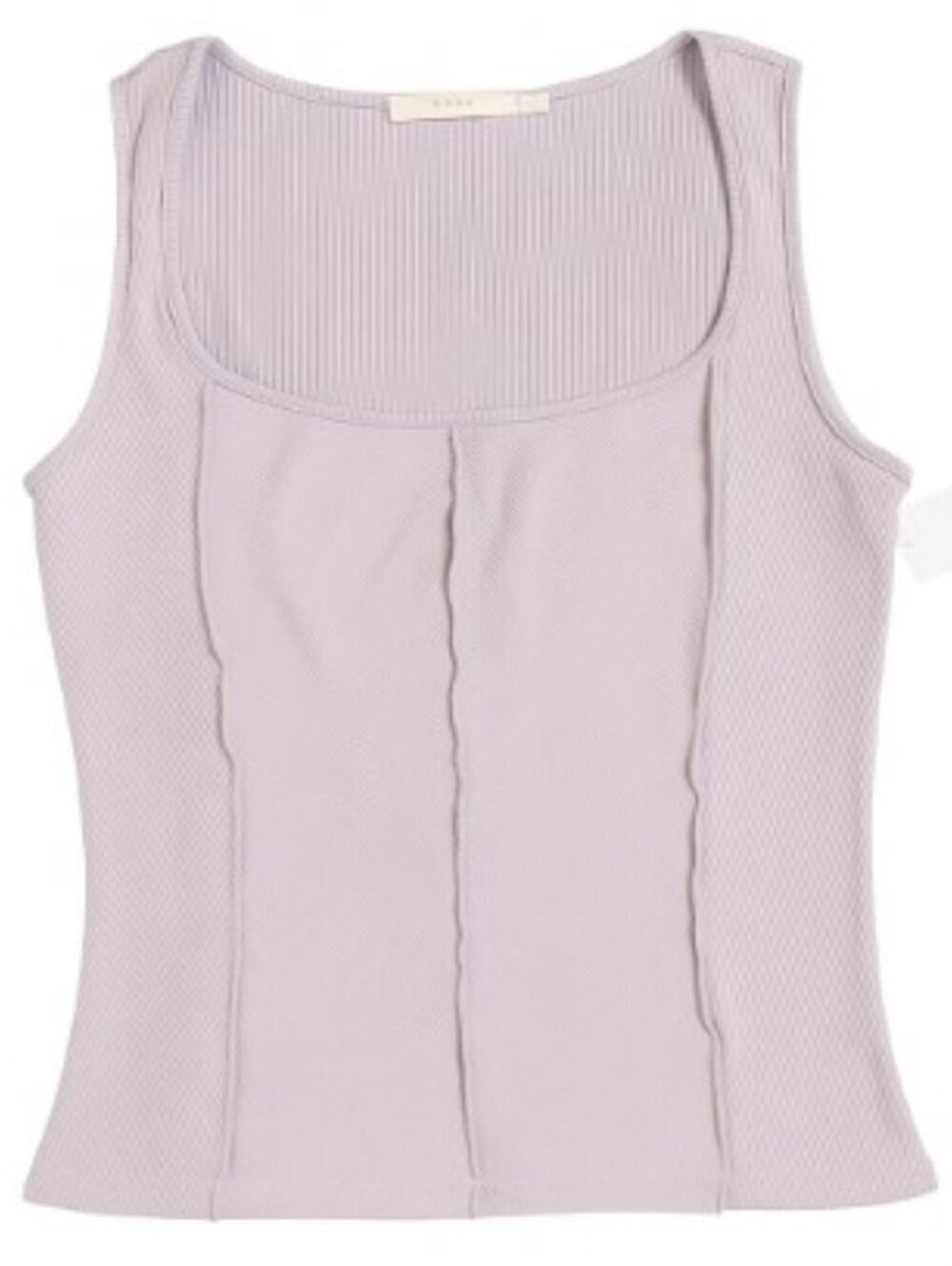 Lush Lavender Ribbed Seam Detail Tank Top Small NWT